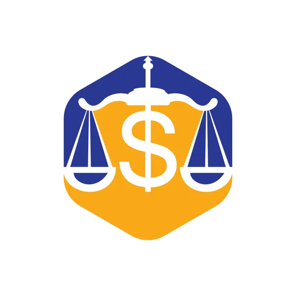 Conception Logo Vectoriel Échelle Argent Dollar Balance Finance Logo Concept — Image vectorielle