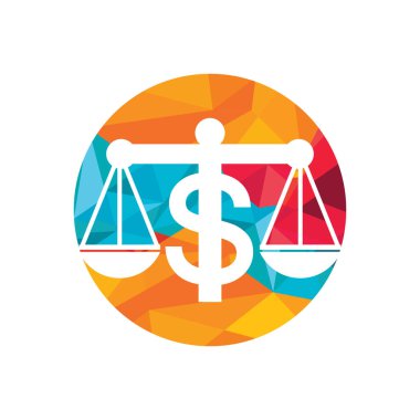 Para ölçekli vektör logosu tasarımı. Finans konsepti. Logotype ölçeği ve dolar sembolü simgesi.