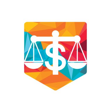 Para ölçekli vektör logosu tasarımı. Finans konsepti. Logotype ölçeği ve dolar sembolü simgesi.