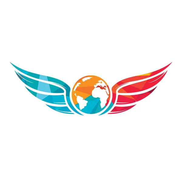 Weltreise Flügel Vektor Logo Design Vektor Design Für Flügel Und — Stockvektor