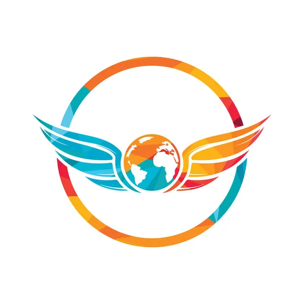 Weltreise Flügel Vektor Logo Design Vektor Design Für Flügel Und — Stockvektor