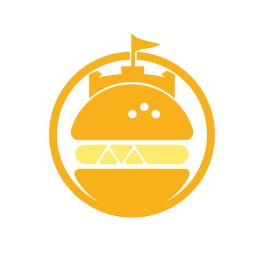 Burger Castle vektör logosu tasarımı. Fort Burgher logo tasarımı.