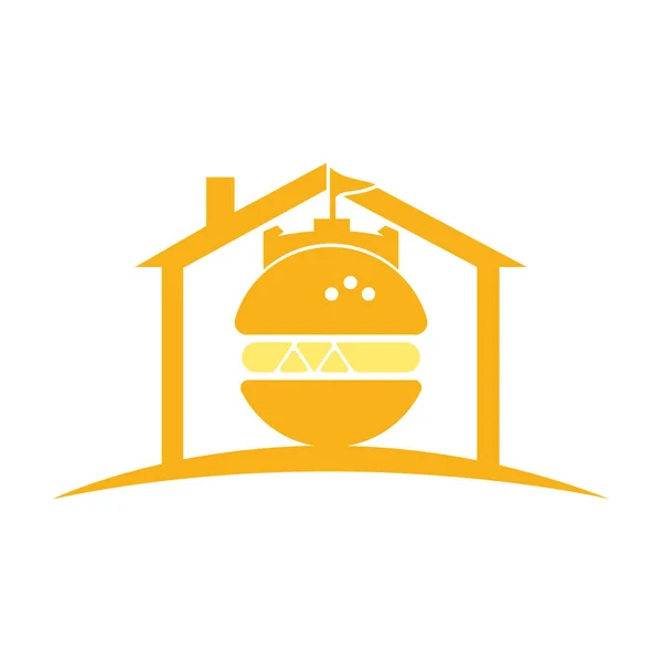 Бургер Замок Векторный Дизайн Логотипа Дизайн Логотипа Форта Бургер — стоковый вектор