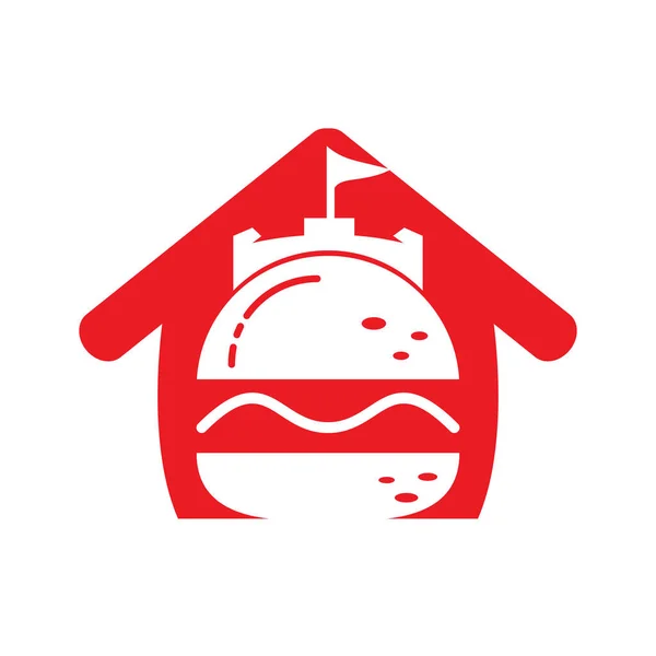 Burger Château Vecteur Logo Design Logo Fort Burgher Design — Image vectorielle