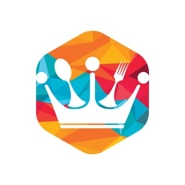 Gıda Krallığı vektör logosu tasarımı. Kraliyet gıda logosu kavramı.