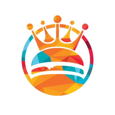 Burger King vektör logosu tasarımı. Taç simgesi logo konseptli hamburger.