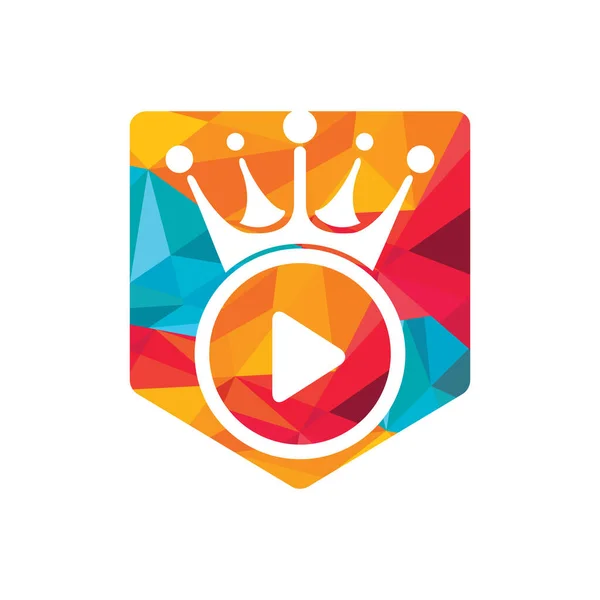King Video Vector Logo Design Template Vector Diseño Logotipo Película — Archivo Imágenes Vectoriales