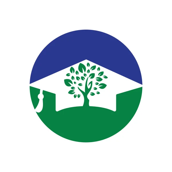 Natureza Moderna Criativa Design Logotipo Educação Capa Graduação Logotipo Ícone — Vetor de Stock
