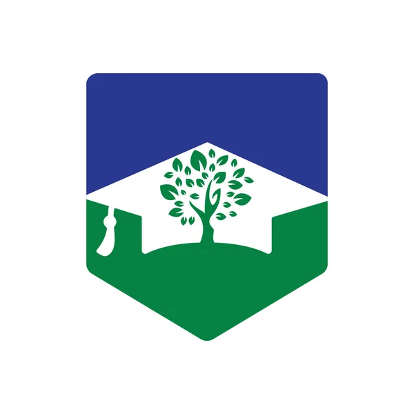 Tvůrčí Moderní Příroda Vzdělávání Design Loga Maturitní Čepice Logo Ikony — Stockový vektor