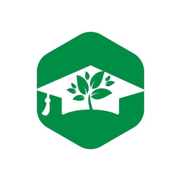 Natureza Moderna Criativa Design Logotipo Educação Capa Graduação Logotipo Ícone —  Vetores de Stock
