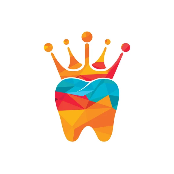 Conception Logo Vectoriel Roi Dentaire Dent Couronne Icône Design — Image vectorielle