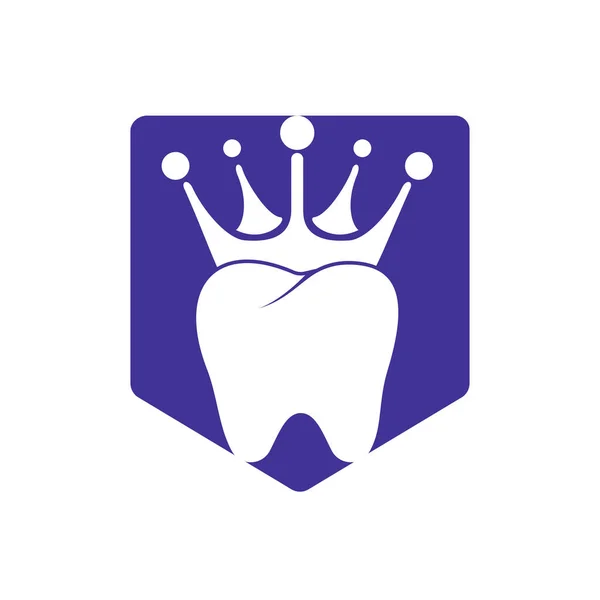 Diseño Del Logotipo Del Vector Del Rey Dental Diente Corona — Archivo Imágenes Vectoriales