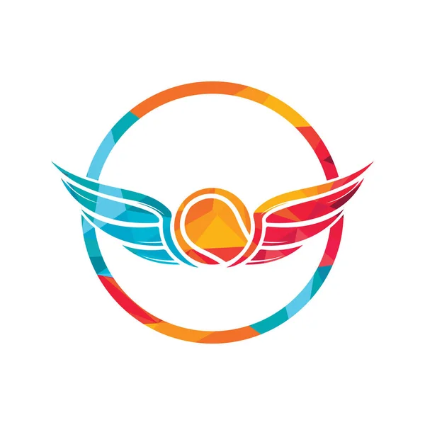 Tennis Mit Wing Logo Vektorvorlage Kreative Konzepte Zur Gestaltung Des — Stockvektor