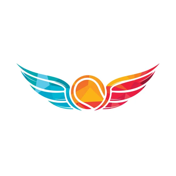Tennis Mit Wing Logo Vektorvorlage Kreative Konzepte Zur Gestaltung Des — Stockvektor
