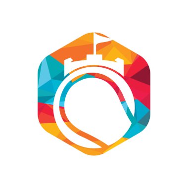 Tenis kalesi vektör logosu tasarımı. Castle tenis ikonu tasarımı.