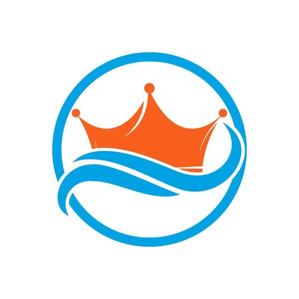 Diseño Del Logotipo Del Vector Wave King Agua Olas Mar — Archivo Imágenes Vectoriales