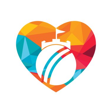 Kriket kalesi vektör logosu konsepti. Kale ikon dizaynlı kriket topu.