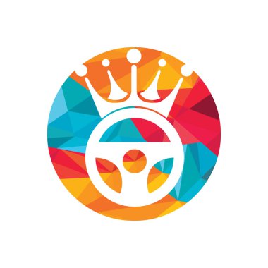 Kral vektör logosu tasarımını çalıştır. Yönlendirme ve kaplama vektör simgesi.