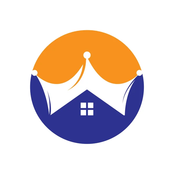 Home King Design Logotipo Vetor Casa Criativa Conceito Design Logotipo — Vetor de Stock