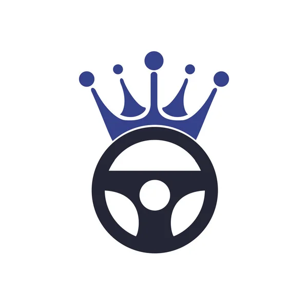 Привід Короля Векторний Дизайн Логотипу Керівництво Коронка Векторна Піктограма — стоковий вектор