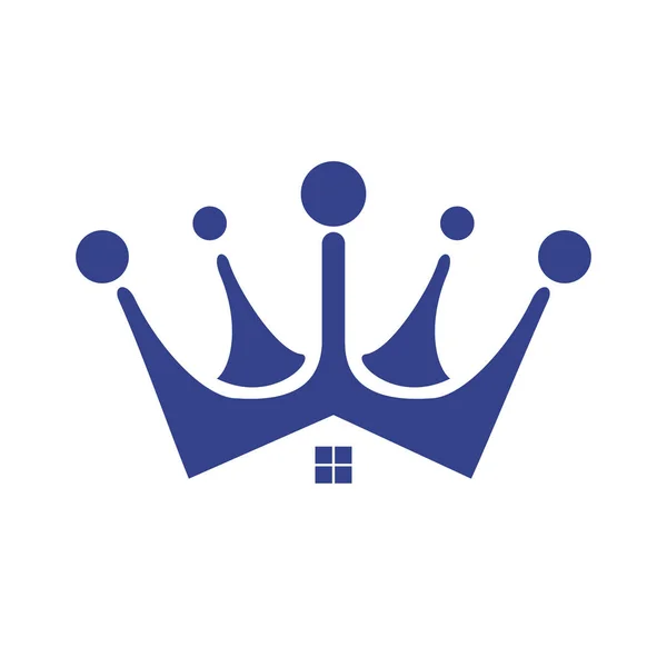 主向量标志的设计 创意家庭和皇冠矢量标志设计概念 — 图库矢量图片