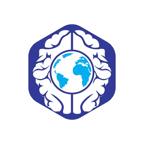 Wereldbrein Vector Logo Template Smart World Logo Symbool Ontwerp — Stockvector
