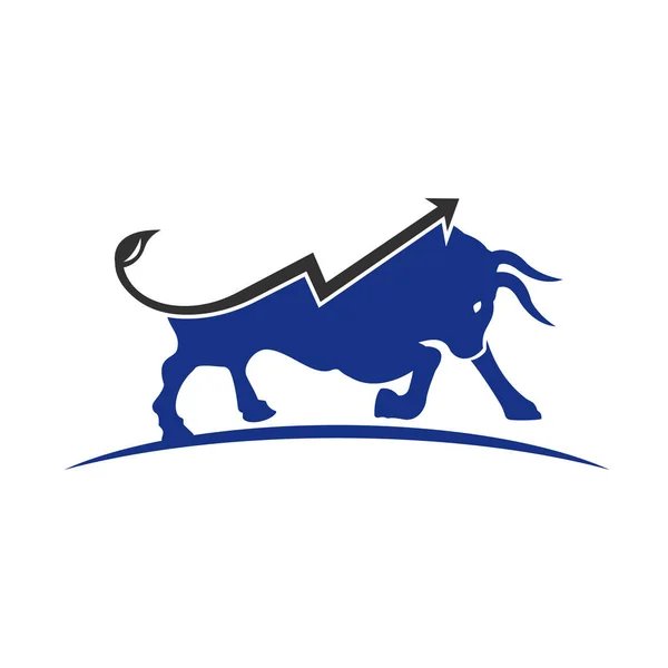 财务公牛标志设计 贸易牛市图 金融标志 经济金融图表条形图商业生产力标志图标 — 图库矢量图片