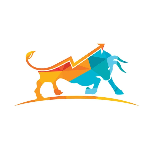 Conception Logo Taureau Financier Trade Bull Chart Logo Financier Economie — Image vectorielle