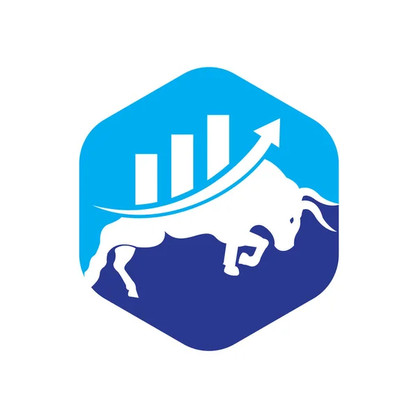 金融牛のロゴデザイン 貿易ブルチャート 金融ロゴ 経済財務チャートバービジネス生産性ロゴアイコン ストックベクター