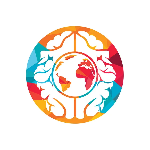 World Brain Vector Logo Vorlage Design Des Logos Der Intelligenten Stockillustration