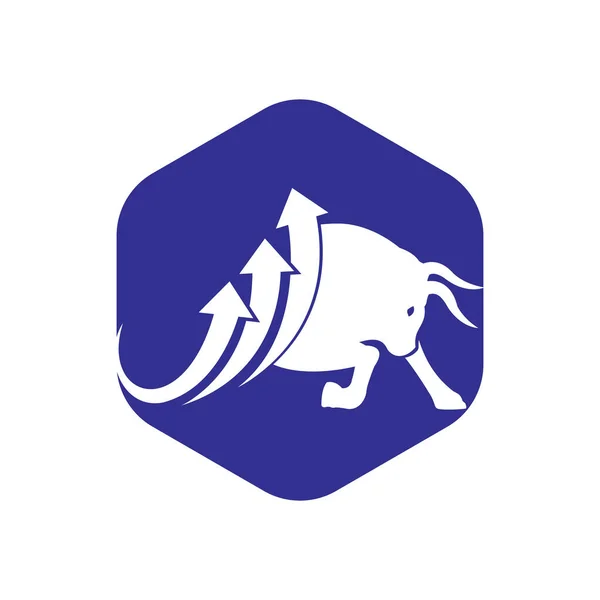 Дизайн Логотипа Финансового Быка Trade Bull Chart Финансовый Логотип Диаграмма — стоковый вектор