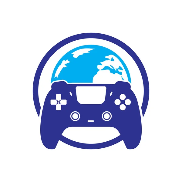 Game World Vector Logo Design Globe Game Console Vector Icon — Image vectorielle