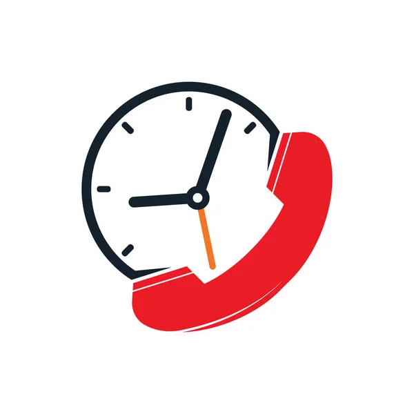 Call Time Vector Logo Design Template Support Service Logo Concept — Stock Vector