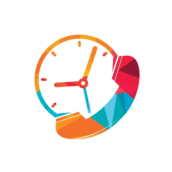 Call Time Vector Logo Design Template Support Service Logo Concept — 图库矢量图片