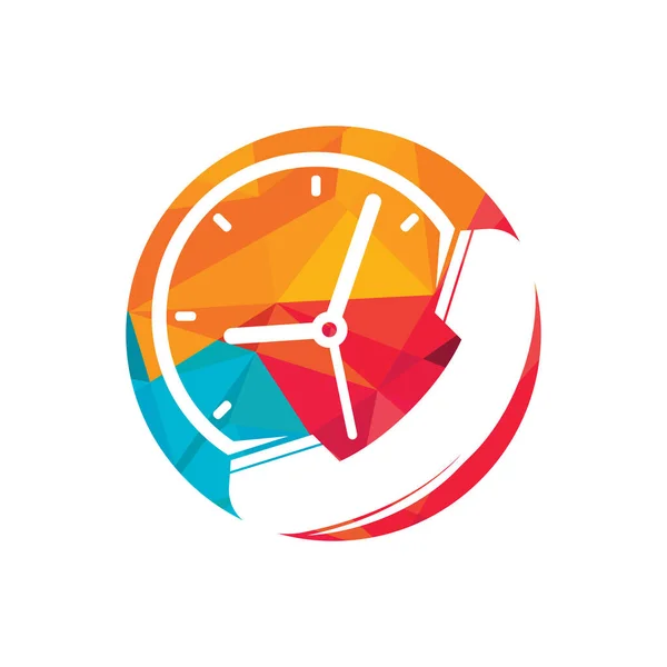Rufen Sie Zeit Vektor Logo Design Vorlage Support Und Service — Stockvektor