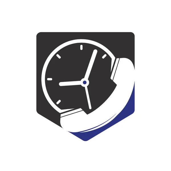 Call Time Vector Logo Design Template Support Service Logo Concept — Stock vektor