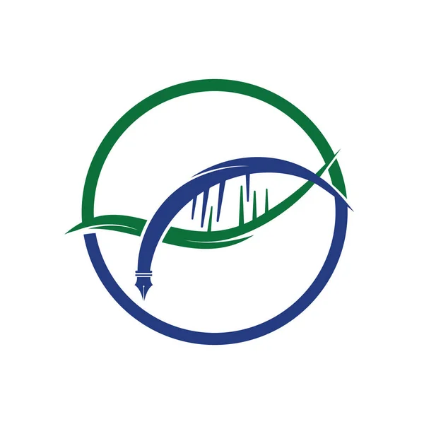 Dna Pen Vector Logo Design Dna Science Education Logo Concept ストックイラスト