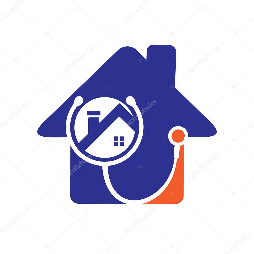 Doctor home vector logo design. House medical vector logo concept.