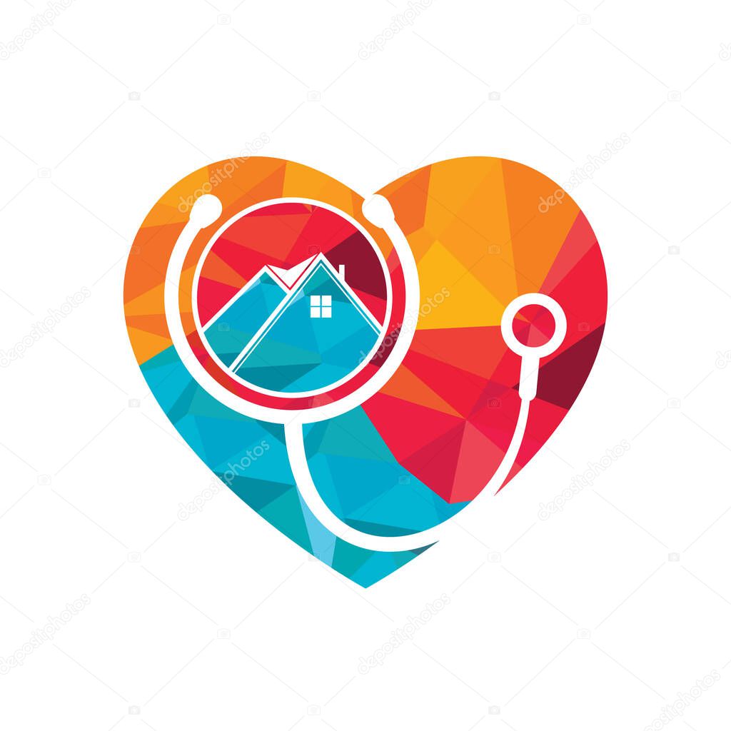Doctor home vector logo design. House medical vector logo concept.