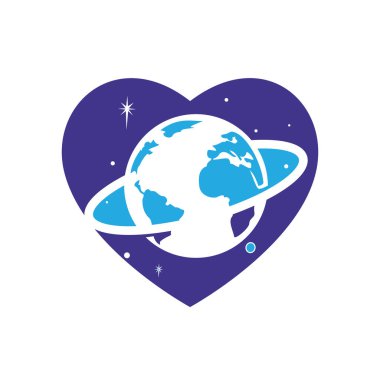 Gezegen vektör logosu dizayn şablonu. Uzay logosu tasarımı kavramı.