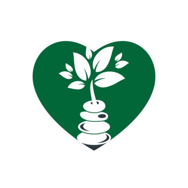 Spa ve meditasyon vektör logosu tasarımı. Zen ve sağlık logosu kavramı.