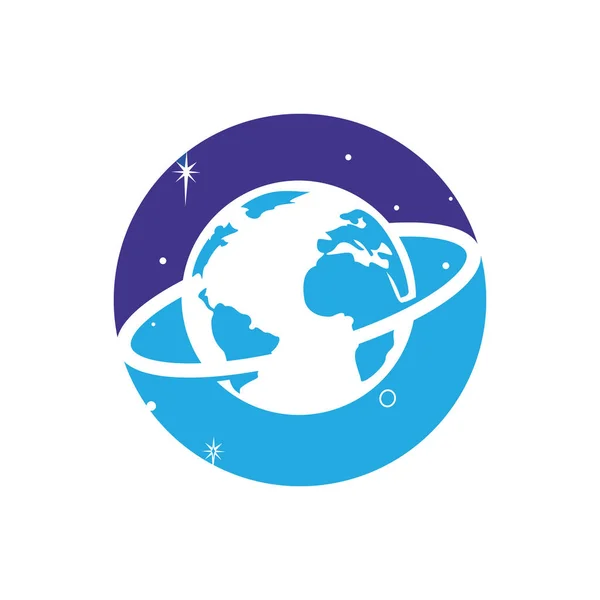 Planet Vector Logo Design Template Space Logo Design Concept — Stockový vektor