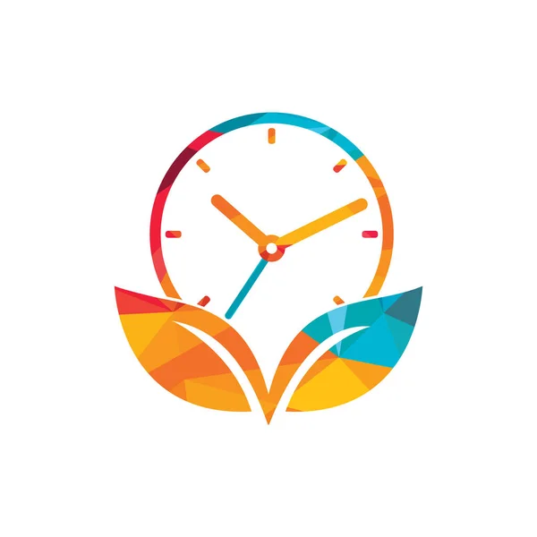 Nature Time Vector Logo Design Template Energy Time Diet Time — Stock vektor