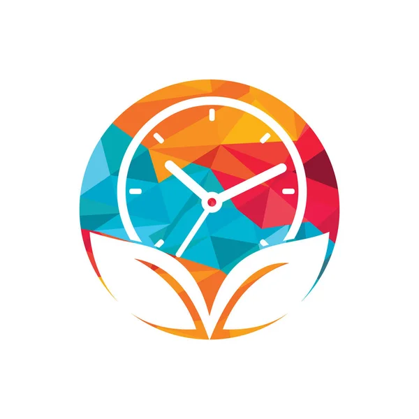 Nature Time Vector Logo Design Template Energy Time Diet Time — Vetor de Stock