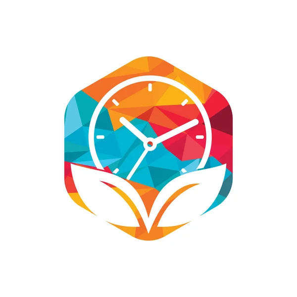 Nature Time Vector Logo Design Template Energy Time Diet Time — Stock vektor