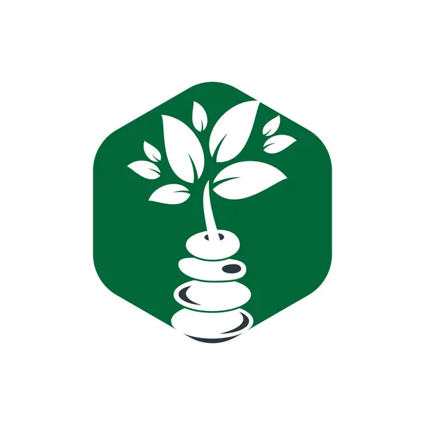 Spa Meditação Vetor Logotipo Design Zen Conceito Logotipo Bem Estar —  Vetores de Stock