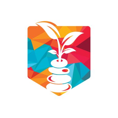 Spa ve meditasyon vektör logosu tasarımı. Zen ve sağlık logosu kavramı.