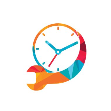 Servis zaman vektör logosu tasarımı. Logo tasarım şablonunu onar.