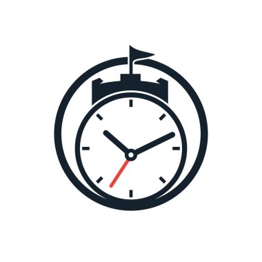 Saat şatosu vektör logosu tasarımı.
