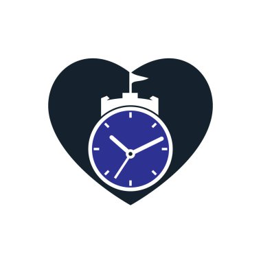 Saat şatosu vektör logosu tasarımı.